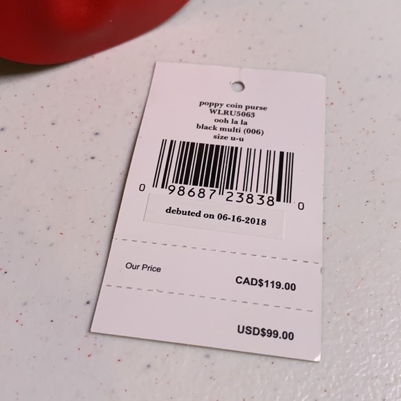 Kate Spade Poppy Zippered Coin Purse with Keychain - Picture 12 of 17